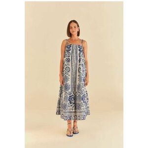Farm Rio Blue and White Maxi Dress
